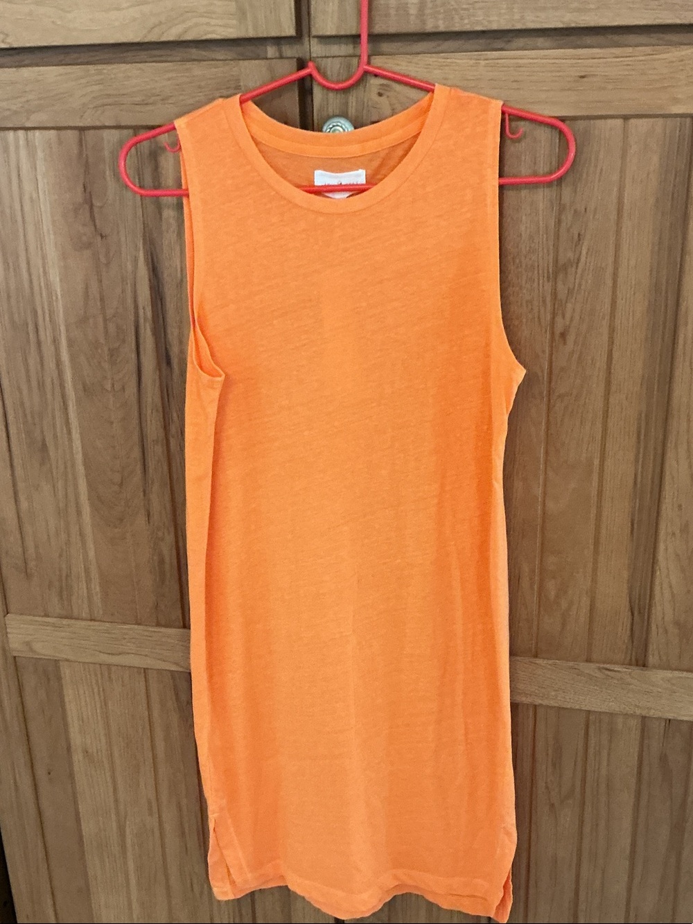 Women’s Lou & Grey Orange XS Sleeveless Cotton blend Shift sundress Dress